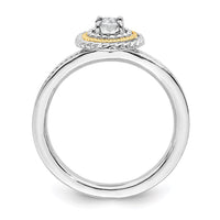 Sterling Silver & 14k Stackable Expressions White Topaz Ring | QSK917 ,