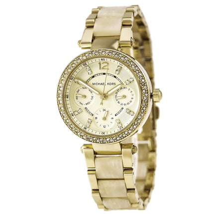 Michael Kors MK5842 Women's Mini Parker Gold Tone Dial Watch ,