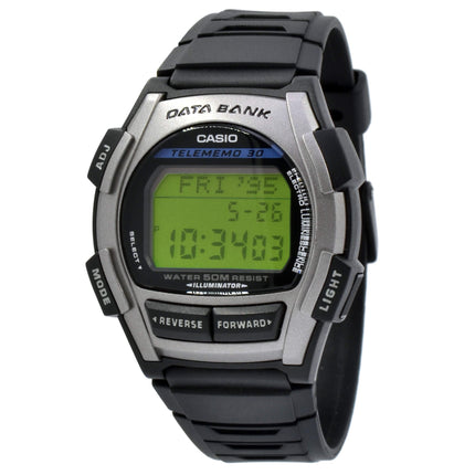 Casio Silver Resin Case Black Band Watch | DB-35H-1A ,