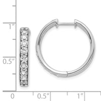 14k White Gold Diamond Hoop Earrings ,