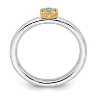 Sterling Silver Stackable Expressions Gold-Plated Diamond Ring | QSK2180 ,