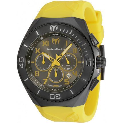 Technomarine Men's Watch - Manta Ocean Chrono Gunmetal and Yellow Dial | TM-220021 ,
