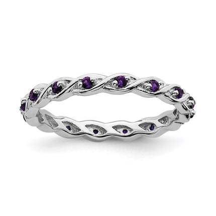 Sterling Silver Stackable Expressions Amethyst Ring | QSK1471 ,