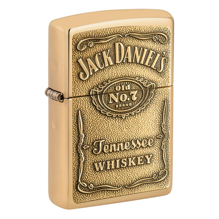 Zippo 254BJD428 Classic Jack Daniel's Emblem High Polish Brass Windproof Lighter ,