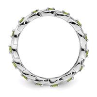 Sterling Silver Stackable Expressions Peridot Ring | QSK1477 ,