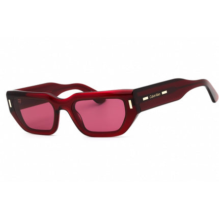 Calvin Klein Unisex Sunglasses - Burgundy Acetate Rectangular Full Rim | CK24500S 605 ,