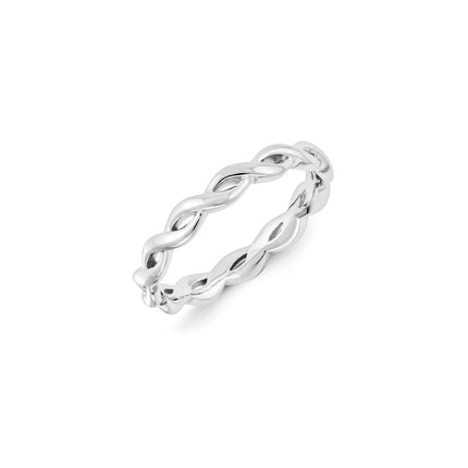 Sterling Silver Stackable Expressions Carved Band Ring | QSK1436 ,