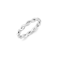 Sterling Silver Stackable Expressions Carved Band Ring | QSK1436 ,