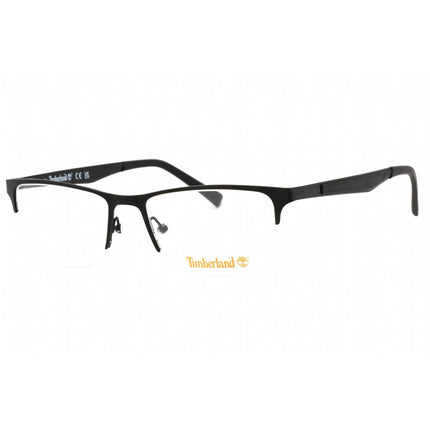 Timberland Men's Eyeglasses - Matte Black Rectangular Half Rim Frame | TB1709 002 ,