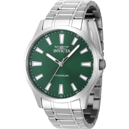 Invicta Men's Watch - TI-22 Quartz Green Brass Dial Titanium Tone Bracelet | 47518 ,