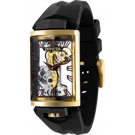 Invicta Men's Watch - Vintage Mechanical Skeleton Dial Black Silicone Strap | 35295 ,
