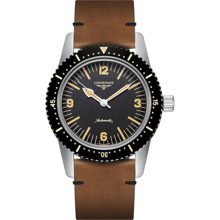 Longines Men's Watch - Heritage Skin Diver Automatic Brown Leather Strap | L28224562 ,