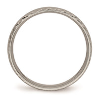 Titanium Polished Grooved Criss Cross Design Ring | TB448 ,
