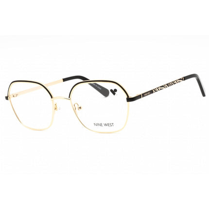 Nine West Women's Eyeglasses - Black/Gold Geometric Metal Full Rim Frame | NW1103 001 ,