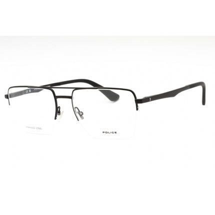 Police Men's Eyeglasses - Black Metal Rectangular Shape Half Rim Frame | VPLG71 0531 ,