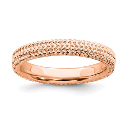 Sterling Silver Stackable Expressions Pink-plated Ring | QSK280 ,