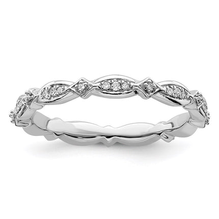 Sterling Silver Stackable Expressions Diamond Ring | QSK1046 ,