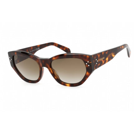 Celine Women's Sunglasses - Dark Havana Plastic Cat Eye Full Rim Frame | CL40219I 52H ,