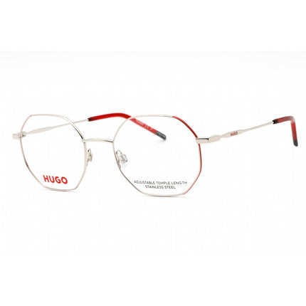 Hugo Women's Eyeglasses - Silver Red Metal Geometric Full Rim Frame | HG 1216 0J2B 00 ,