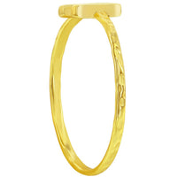 Classic Unisex Gold Tone N Initial Hammered Ring - W-2829 ,