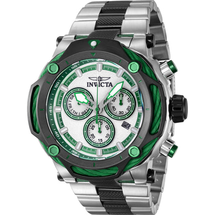 Invicta Men's Watch - Bolt Chrono Silver and Green Dial Two Tone Bracelet | 42197 ,
