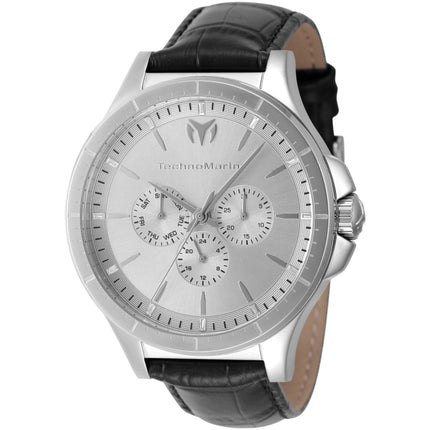 Technomarine Men's Watch - MoonSun Quartz Silver Tone Dial Strap Day-Date | TM-822025 ,