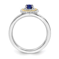 Sterling Silver & 14k Stackable Expressions Created Sapphire Ring | QSK922 ,