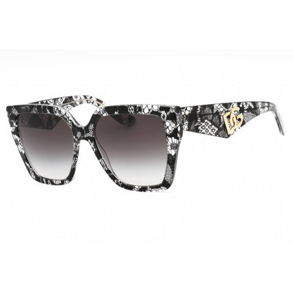 Dolce & Gabbana Women's Sunglasses - Pattern Black Lace Cat Eye Frame | 0DG4438 32878G ,