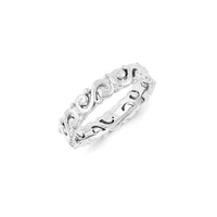 Sterling Silver Stackable Expressions Carved Band Ring | QSK1442 ,