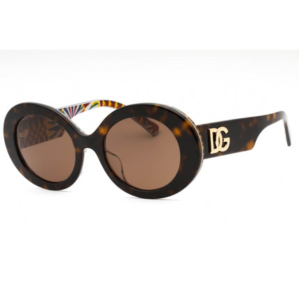 Dolce & Gabbana Women's Sunglasses - Havana Plastic Oval Shape Frame| 0DG4448F 321773 ,