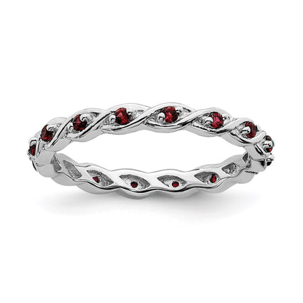 Sterling Silver Stackable Expressions Garnet Ring | QSK1470 ,