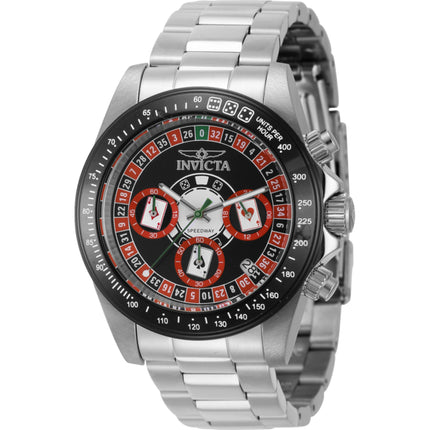Invicta Men's Watch - Speedway Chronograph Black, Red and Silver Dial Steel | 44643 ,