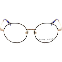 Kendall + Kylie Women's Eyeglasses - Black/Gold Geometric Frame | KKO197 ELENA 001 ,