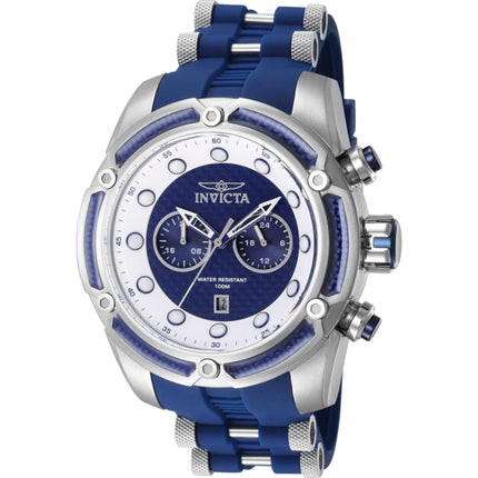 Invicta Men's Watch - Bolt Date Blue and Silver Dial Silicone Strap Quartz | 42291 ,