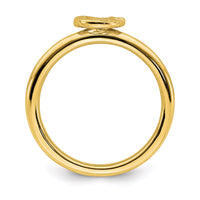 Sterling Silver Stackable Expressions Yellow-plated Sun/Moon Ring | QSK1942 ,