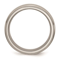 Titanium Ridged Edge 8mm Brushed and Polished Band | TB38 ,