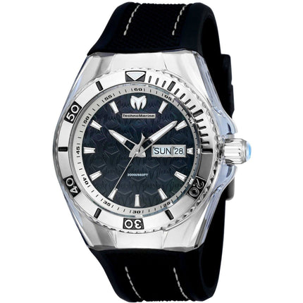 Technomarine Men's Watch - Cruise Monogram Quartz Black MOP Dial Strap | TM-115212 ,
