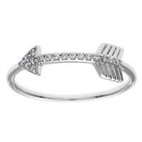 Sterling Silver CZ Arrow Ring - W-9858 ,