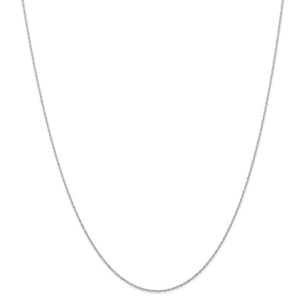 14k White Gold .6 mm Carded Cable Rope Chain | 6RW ,