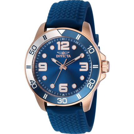 Invicta Men's Watch - Pro Diver Rose Gold Case Blue Silicone Strap Quartz | 40032 ,