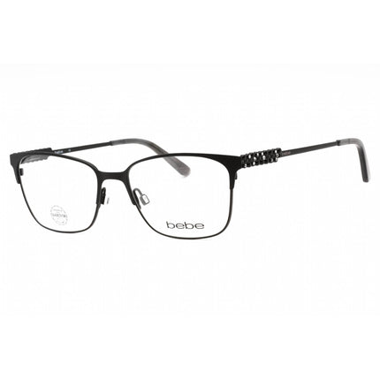 Bebe Women's Eyeglasses - Jet Metal Full Rim Square Frame Clear Demo Lens | BB5155 001 ,