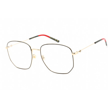 Gucci Women's Eyeglasses - Gold Black Metal Square Frame Clear Lens | GG0396O 001 ,