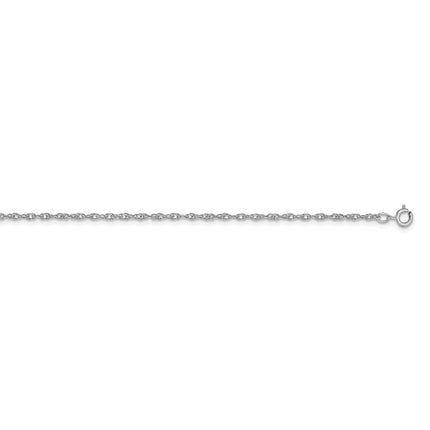 14K White Gold 1.15mm Carded Cable Rope Chain | 9RW ,