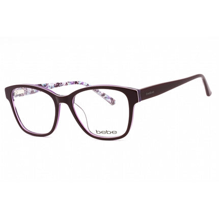 Bebe Women's Eyeglasses - Plum Full Rim Cat Eye Frame Clear Demo Lens | BB5184 500 ,