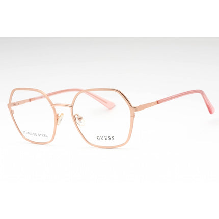Guess Women's Eyeglasses - Matte Rose Gold Metal Geometric Full Rim Frame | GU2912 029 ,