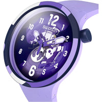 Swatch Unisex Watch - The July Collection Look Right Thru Violet Strap | SB05V101 ,