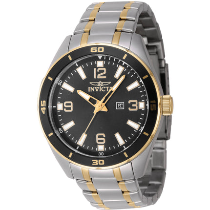 Invicta Men's Watch - Pro Diver Quartz Black Dial Two Tone Steel Bracelet | 46669 ,