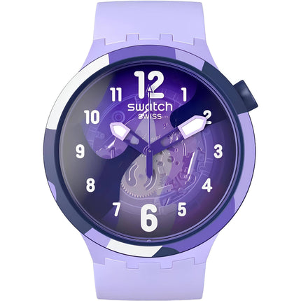 Swatch Unisex Watch - The July Collection Look Right Thru Violet Strap | SB05V101 ,