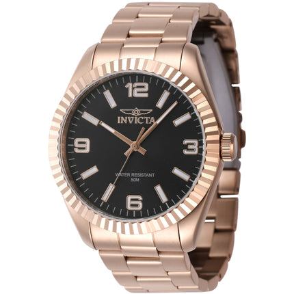 Invicta Men's Quartz Watch - Specialty Black Dial Rose Gold Bracelet | 47461 ,