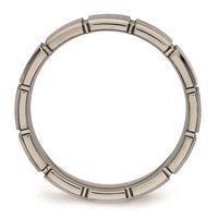 Titanium Brushed/Polished Grooved Ring | TB486 ,